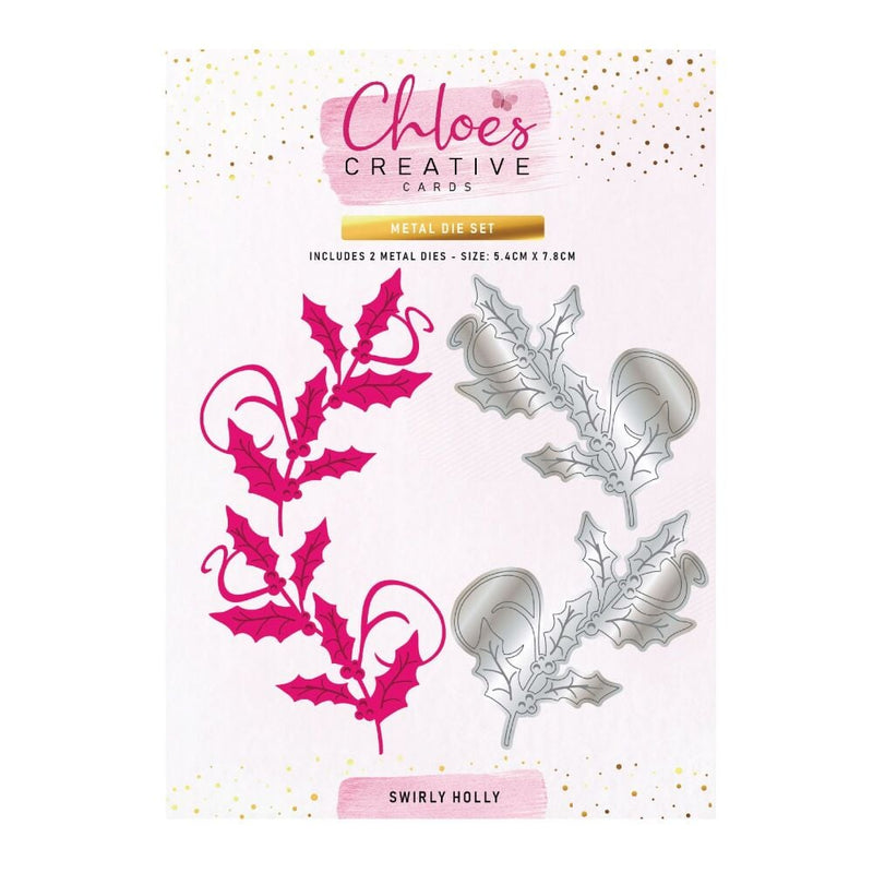 Swirly Holly Metal Die Set by Chloes Creative Cards - Craftywaftyshop