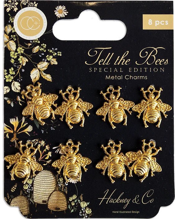 Tell the Bees - Special Edition - Gold Bee Metal Charms by Craft Consortium - Craftywaftyshop