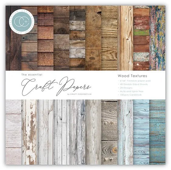 Textures Essential Craft Papers 6 x 6 by Craft Consortium - Craftywaftyshop