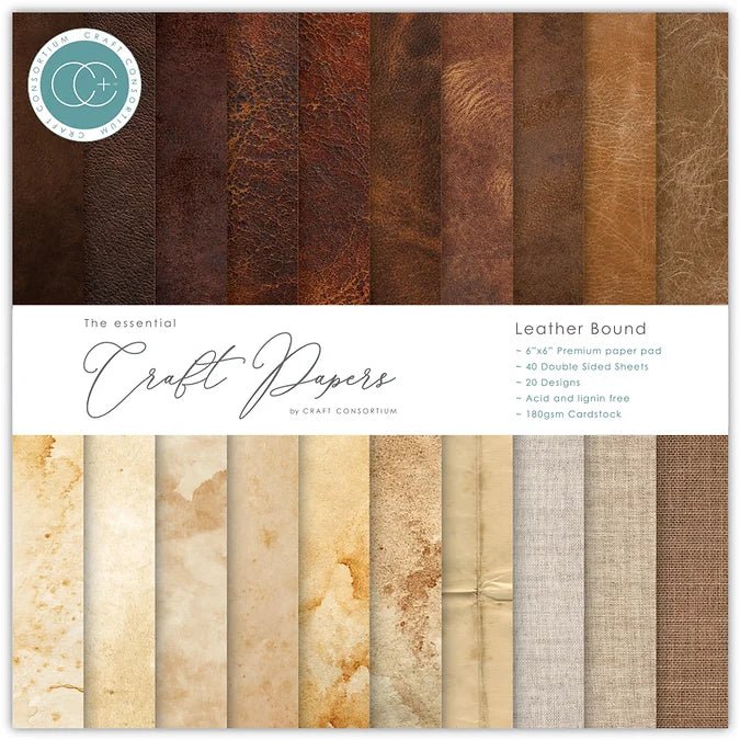 Textures Essential Craft Papers 6 x 6 by Craft Consortium - Craftywaftyshop