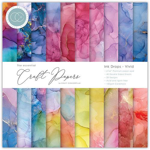Ink Drops Various Colourways 6 x 6 by Craft Consortium
