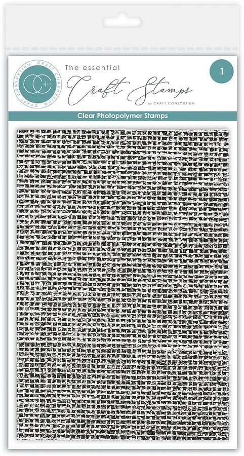 The Essential Craft Stamps Hessian Texture Photopolymer Stamp by Craft Consortium - Craftywaftyshop
