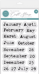 The Essential Craft Stamps - Journal - Months - Photopolymer Stamp by Craft Consortium - Craftywaftyshop