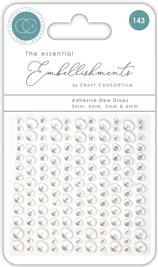 The Essential Embellishments Adhesive Dew Drops by Craft Consortium - Craftywaftyshop