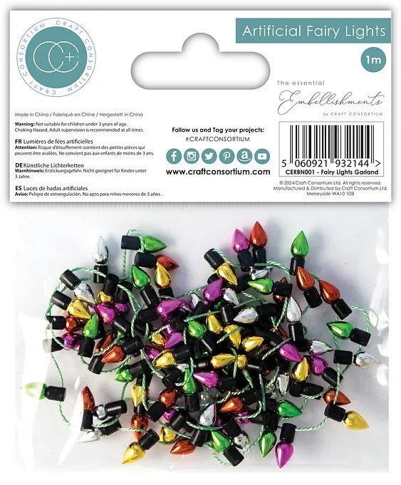 The Essential Embellishments Artificial Fairy Lights Garland by Craft Consortium - Craftywaftyshop