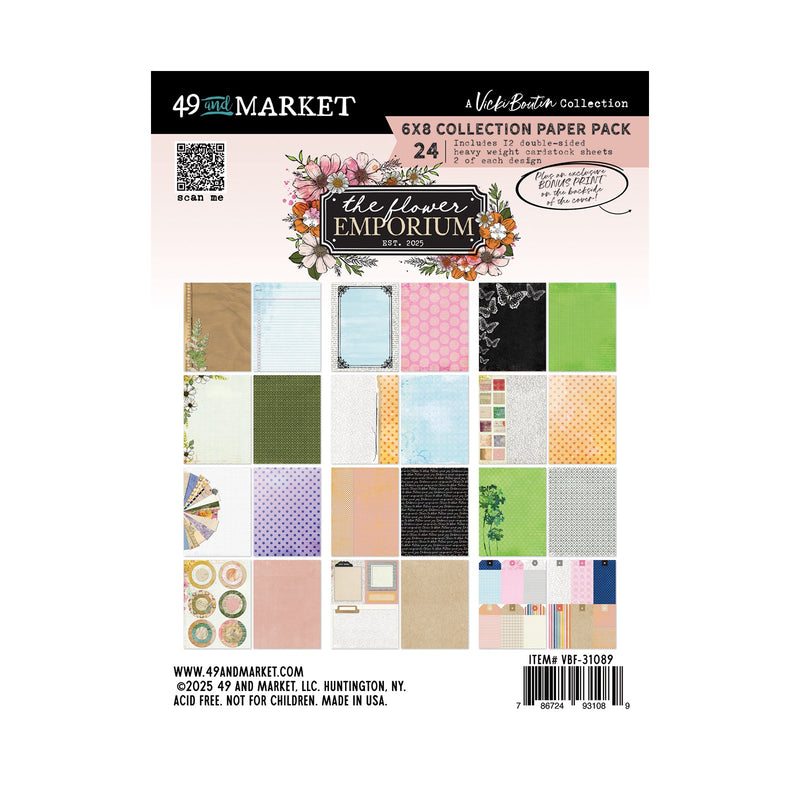The Flower Emporium 6×8 Paper Pack by 49 and Market - Craftywaftyshop