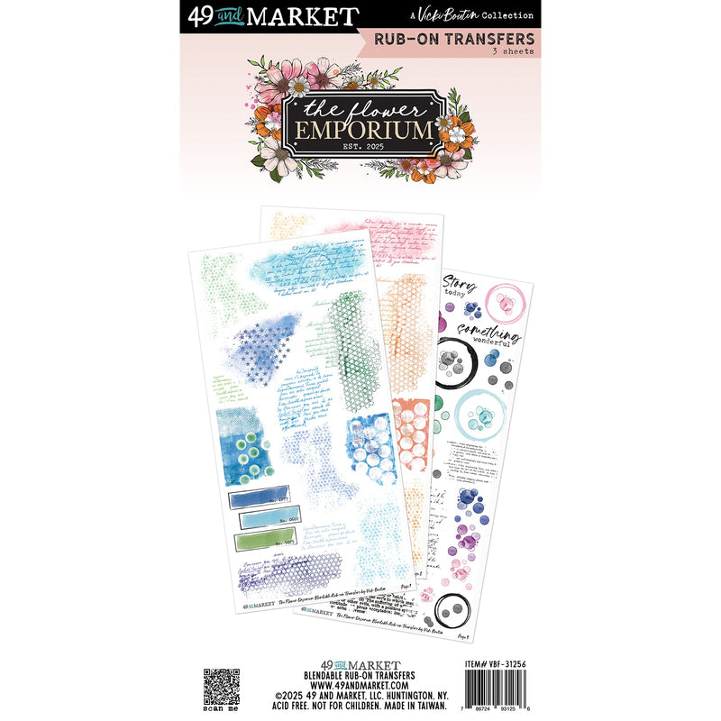 The Flower Emporium Blendable Rub - on Transfers by 49 and Market - Craftywaftyshop