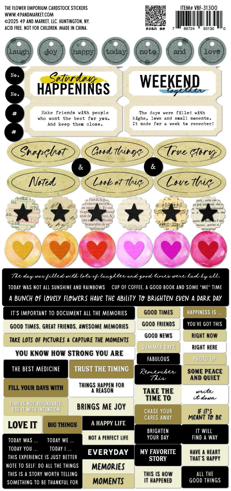 The Flower Emporium Cardstock Stickers by 49 and Market - Craftywaftyshop