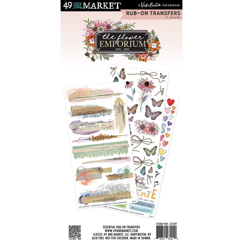 The Flower Emporium Essential Rub - on Transfers by 49 and Market - Craftywaftyshop