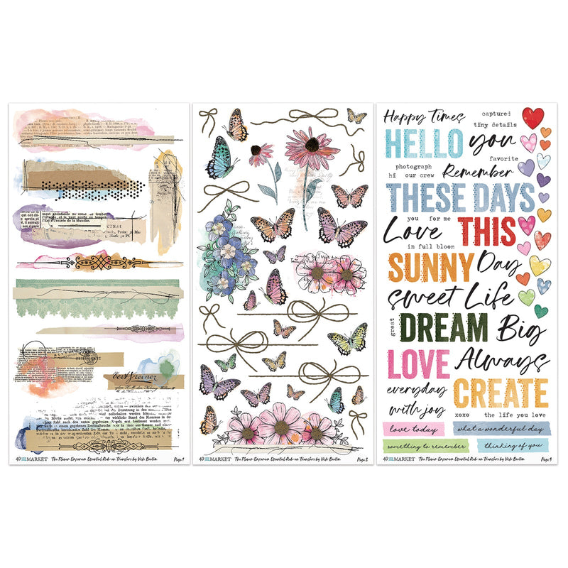 The Flower Emporium Essential Rub - on Transfers by 49 and Market - Craftywaftyshop