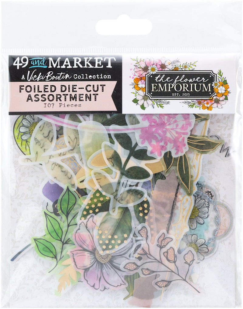 The Flower Emporium Foiled Die - Cut Assortment by 49 and Market - Craftywaftyshop