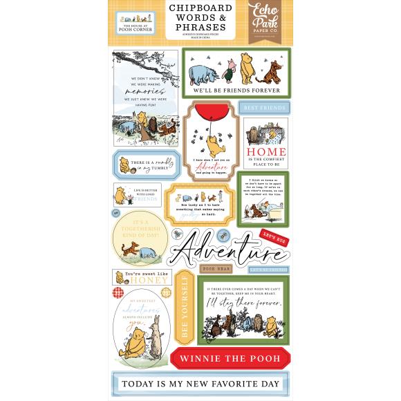 The House At Pooh Corner 6x13 Chipboard Word & Phrases Ephemera by Echo Park - Craftywaftyshop