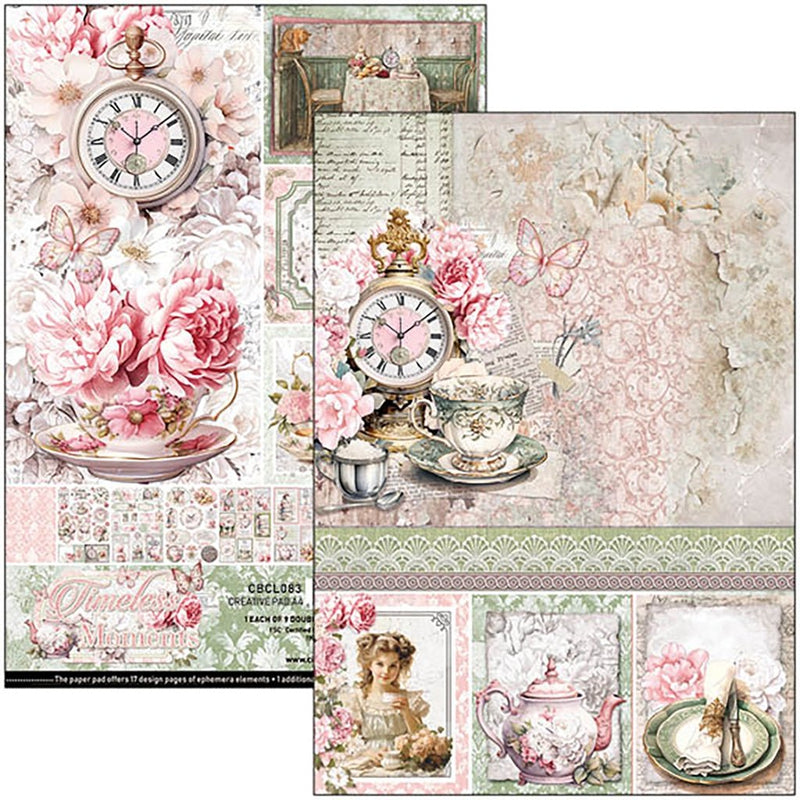 Timeless Moments Creative Ephemera Pad A4 9 Sheets by Ciao Bella - Craftywaftyshop