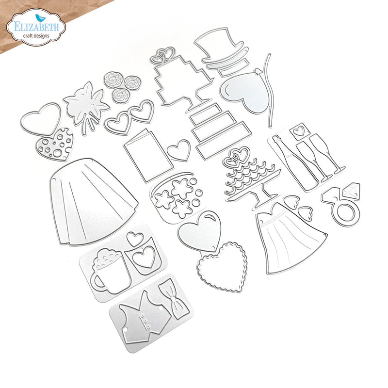 Valentines and Wedding Accessories Die Set by Elizabeth Craft Designs - Craftywaftyshop