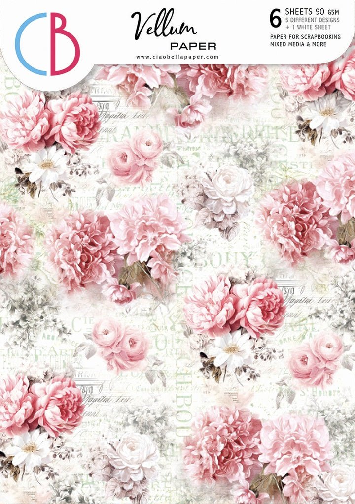 Vellum Timeless Memories Paper Patterns A4 6 Sheets by Ciao Bella - Craftywaftyshop