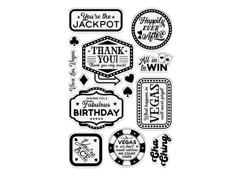 Vintage Vegas Clear Acrylic Stamp - You’re the Jackpot by Crafters Companion - Craftywaftyshop