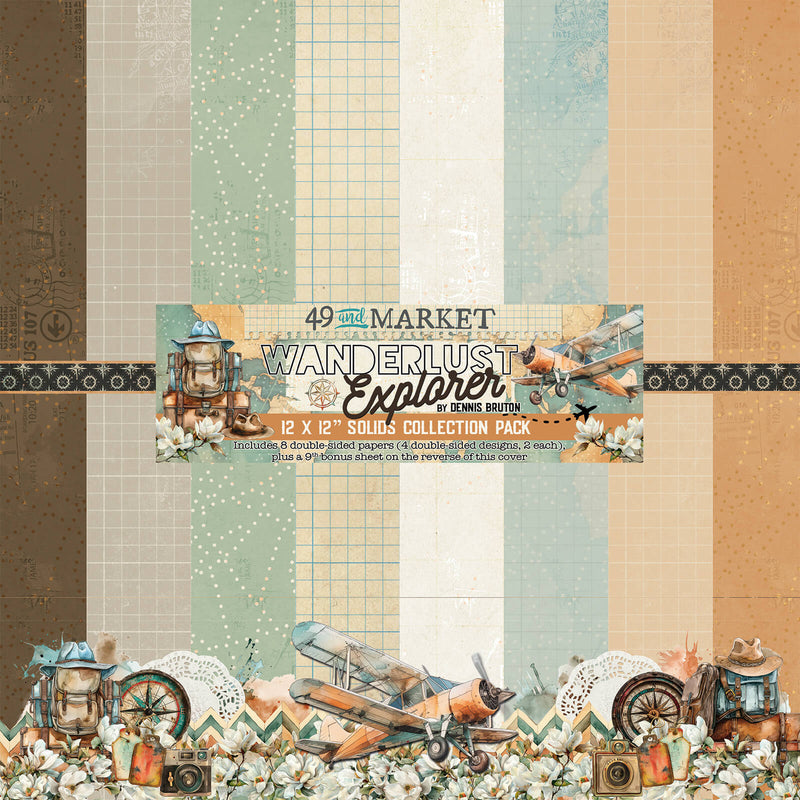 Wanderlust Explorer 12x12 Solids Collection Pack by 49 and Market - Craftywaftyshop
