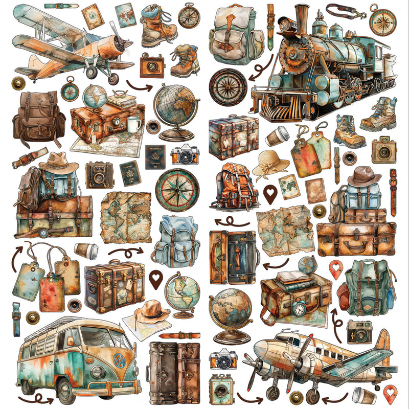 Wanderlust Explorer Laser Cut Element Set by 49 and Market - Craftywaftyshop