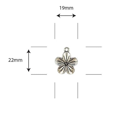 Wildflower Meadow - Silver Flower Charms by Craft Consortium - Craftywaftyshop