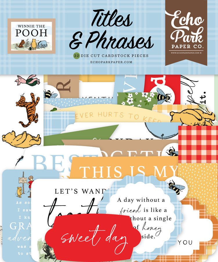 Winnie The Pooh Titles & Phrases Ephemera by Echo Park - Craftywaftyshop