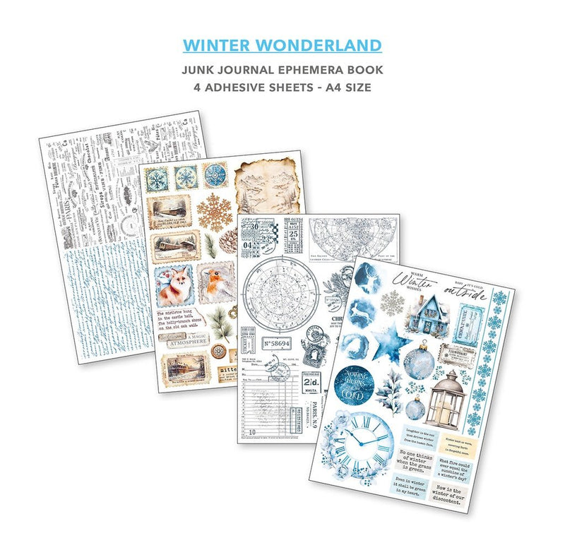 Winter Wonderland Junk Journal Ephemera Book A4 32 Sheets by Ciao Bella - Craftywaftyshop