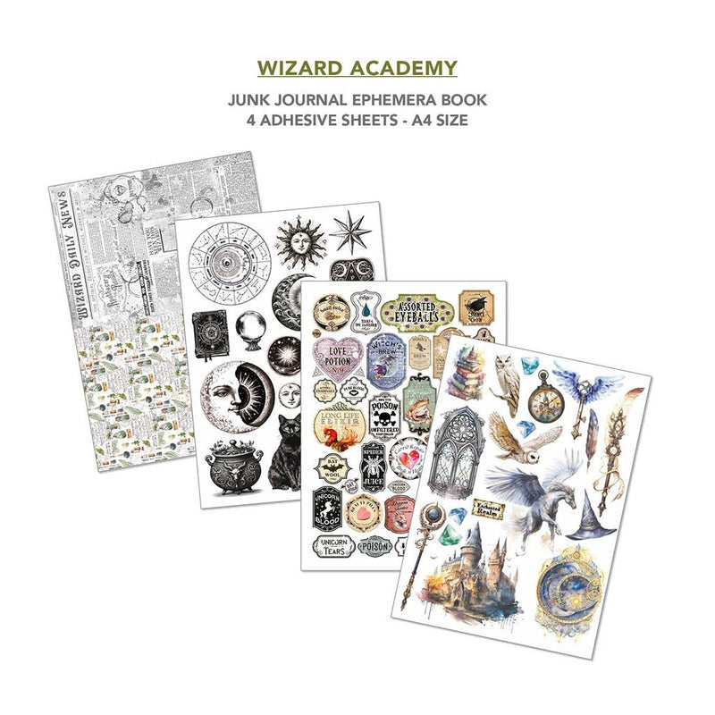 Wizard Academy Junk Journal Ephemera Book A4 32 Sheets by Ciao Bella - Craftywaftyshop