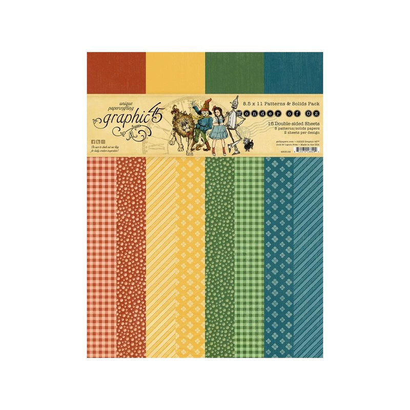 Wonder of Oz Patterns & Solids Collection Pack 8.5"X11" by Graphic 45 - Craftywaftyshop