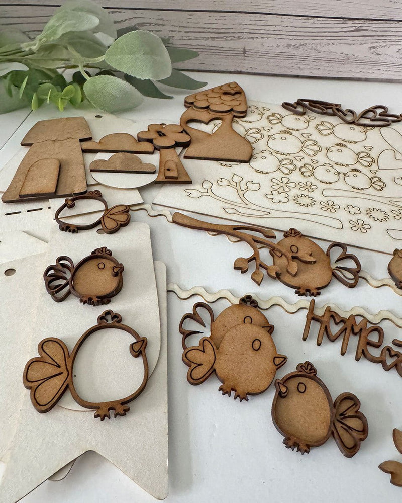 Woodies Birds Houses Tags 90 Piece Craft Embellishment Pack by Polkadoodles - Craftywaftyshop