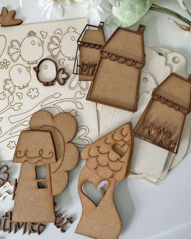 Woodies Birds Houses Tags 90 Piece Craft Embellishment Pack by Polkadoodles - Craftywaftyshop