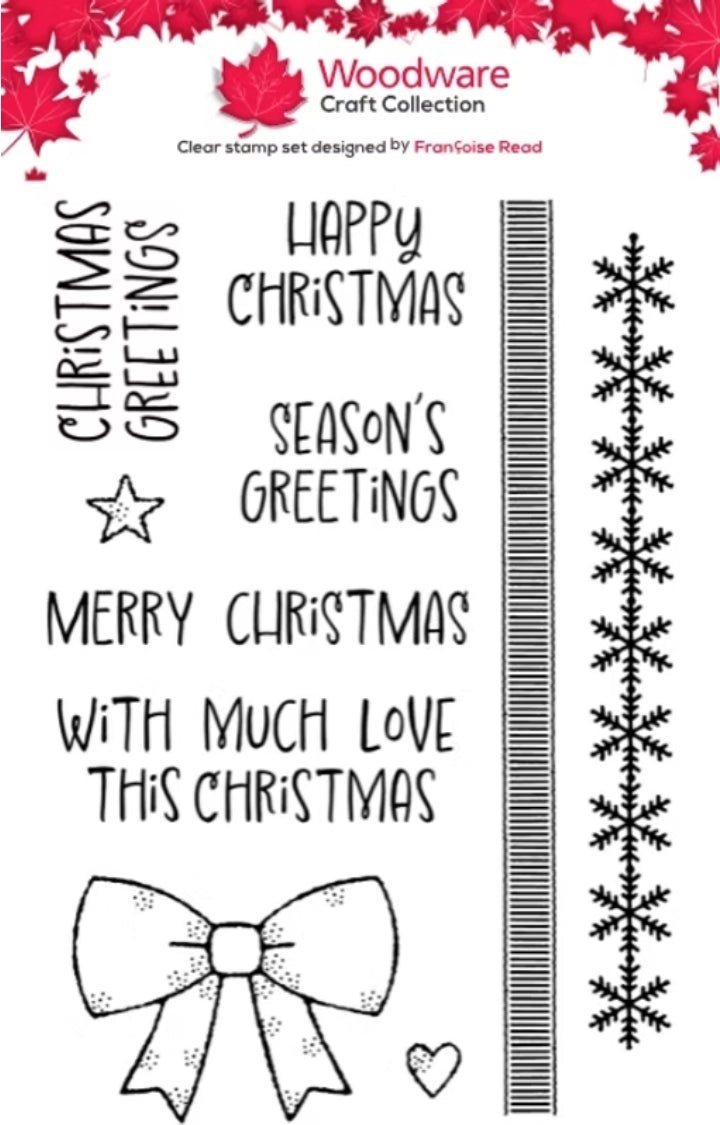 Woodware Christmas Borders A6 Clear Stamp Set - Craftywaftyshop