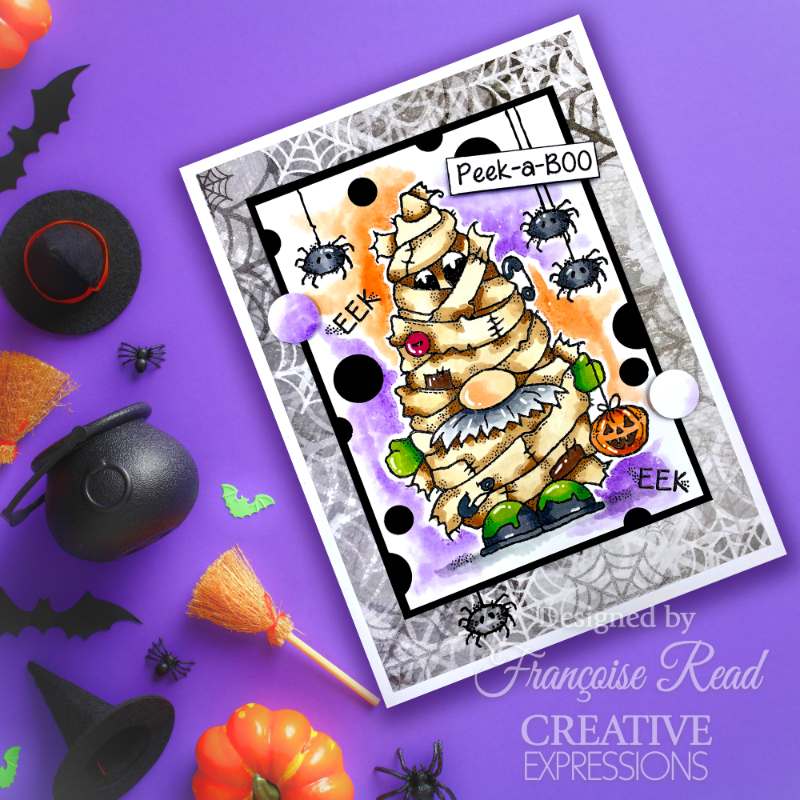 Woodware Clear Singles Mummy Gnome 4 in x 6 in Stamp Set - Craftywaftyshop