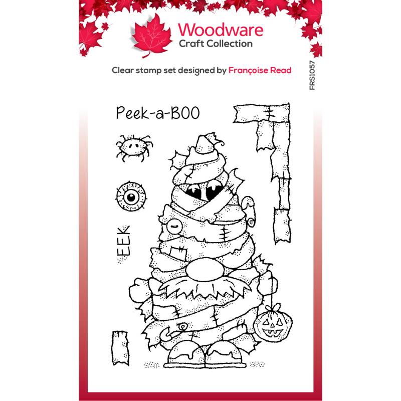 Woodware Clear Singles Mummy Gnome 4 in x 6 in Stamp Set - Craftywaftyshop