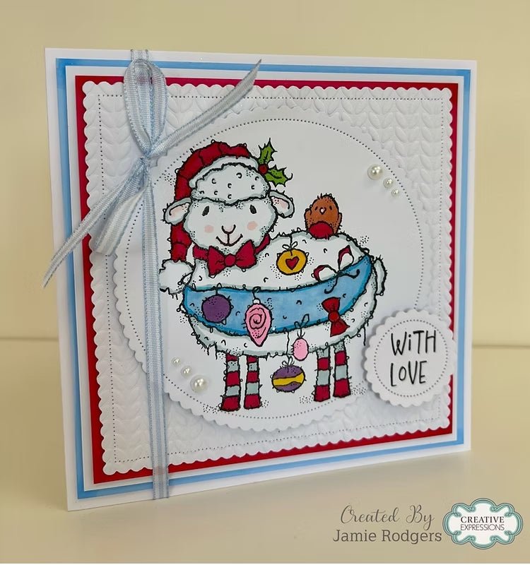 Woodware Ewe Christmas A6 Clear Stamp Set by Françoise Read - Craftywaftyshop