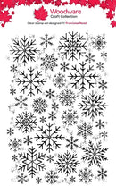 Woodware Snowflake Shower A6 Clear Stamp Set by Françoise read - Craftywaftyshop