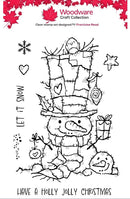 Woodware Snowman Gift A6 Clear Stamp Set by Françoise Read - Craftywaftyshop
