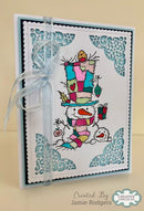 Woodware Snowman Gift A6 Clear Stamp Set by Françoise Read - Craftywaftyshop