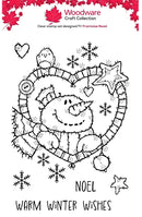 Woodware Snowman Heart A6 Clear Stamp Set by Françoise Read - Craftywaftyshop