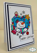 Woodware Snowman Heart A6 Clear Stamp Set by Françoise Read - Craftywaftyshop