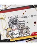 Woof You Dog puppy 4 x 6" Clear Stamp Set By Polkadoodles - Craftywaftyshop