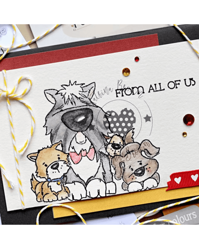 Woof You Dog puppy 4 x 6" Clear Stamp Set By Polkadoodles - Craftywaftyshop