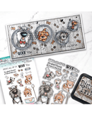 Woof You Dog puppy 4 x 6" Clear Stamp Set By Polkadoodles - Craftywaftyshop