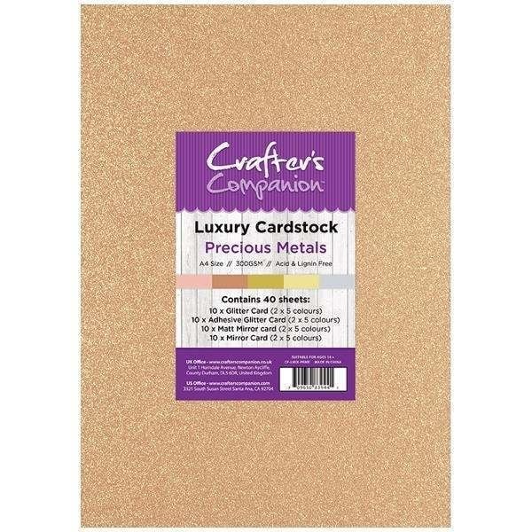 A4 Luxury Cardstock Pack Precious Metals by Crafters Companion - Craftywaftyshop
