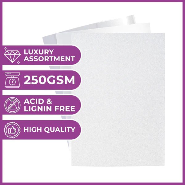 A4 Luxury Cardstock Pack Silver by Crafters Companion - Craftywaftyshop