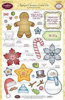 Applique Christmas Labels One Clear Stamps by Justrite - Craftywaftyshop
