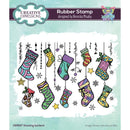 Bonnita Moaby Stocking Garland 6 in x 4 in Rubber Stamp - Craftywaftyshop