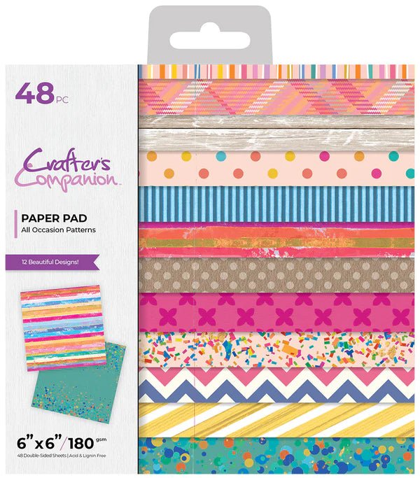 Cheers To You 6 x 6 Paper Pad All Occasion Patterns by Crafters Companion - Craftywaftyshop