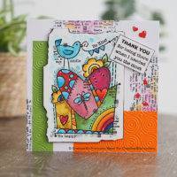 Clear Singles Colourful Greetings 4 in x 6 in Stamp by Woodware - Craftywaftyshop
