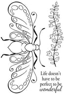 Clear Singles Decorative Bee 4 in x 6 in Stamp by Woodware - Craftywaftyshop