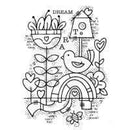 Clear Singles Dream Garden 4 in x 6 in Stamp by Woodware - Craftywaftyshop