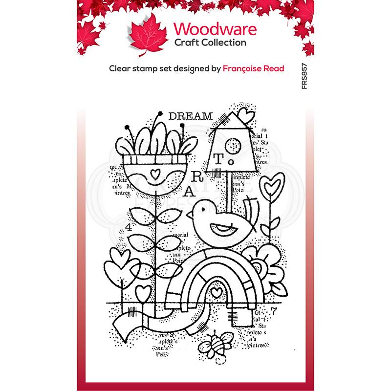Clear Singles Dream Garden 4 in x 6 in Stamp by Woodware - Craftywaftyshop